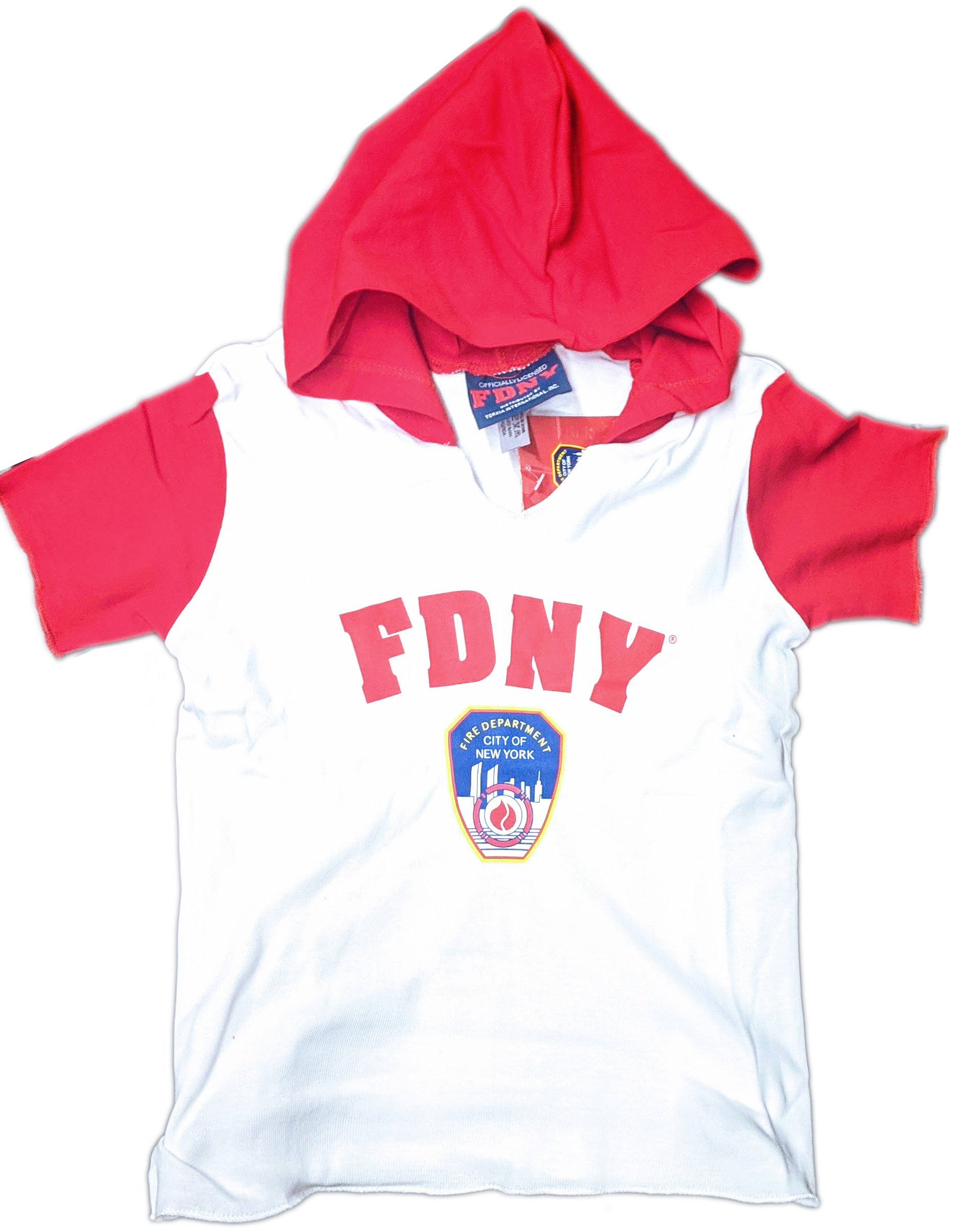 FDNY Kids Short Sleeve Hooded T-Shirt  Officially Licensed Youth Tee