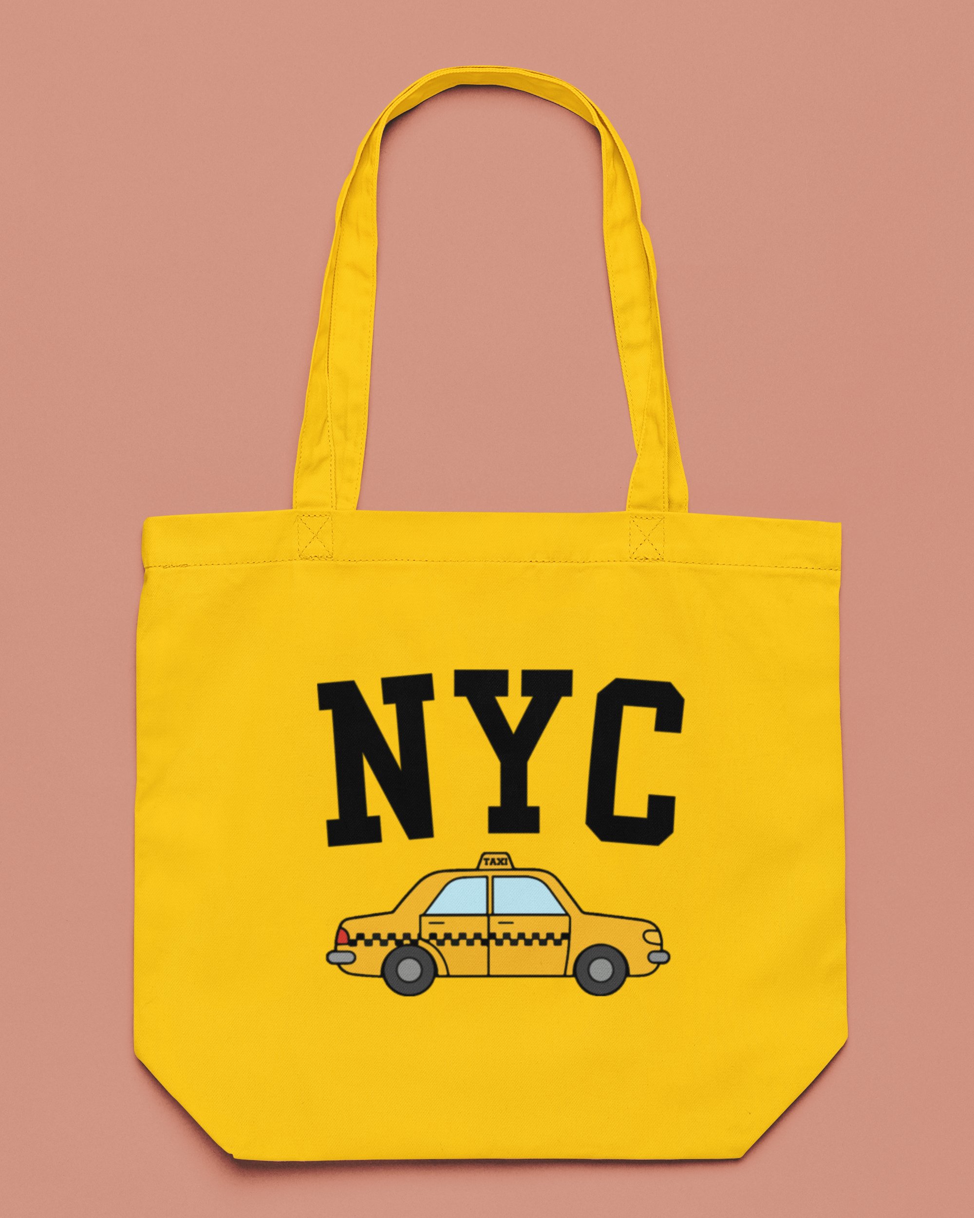 Bolso de Mano Amarillo Cabina NY Diseño Taxi Algodón Lona Correa para el Hombro Gimnasio Compras - Imagen 4 de 4