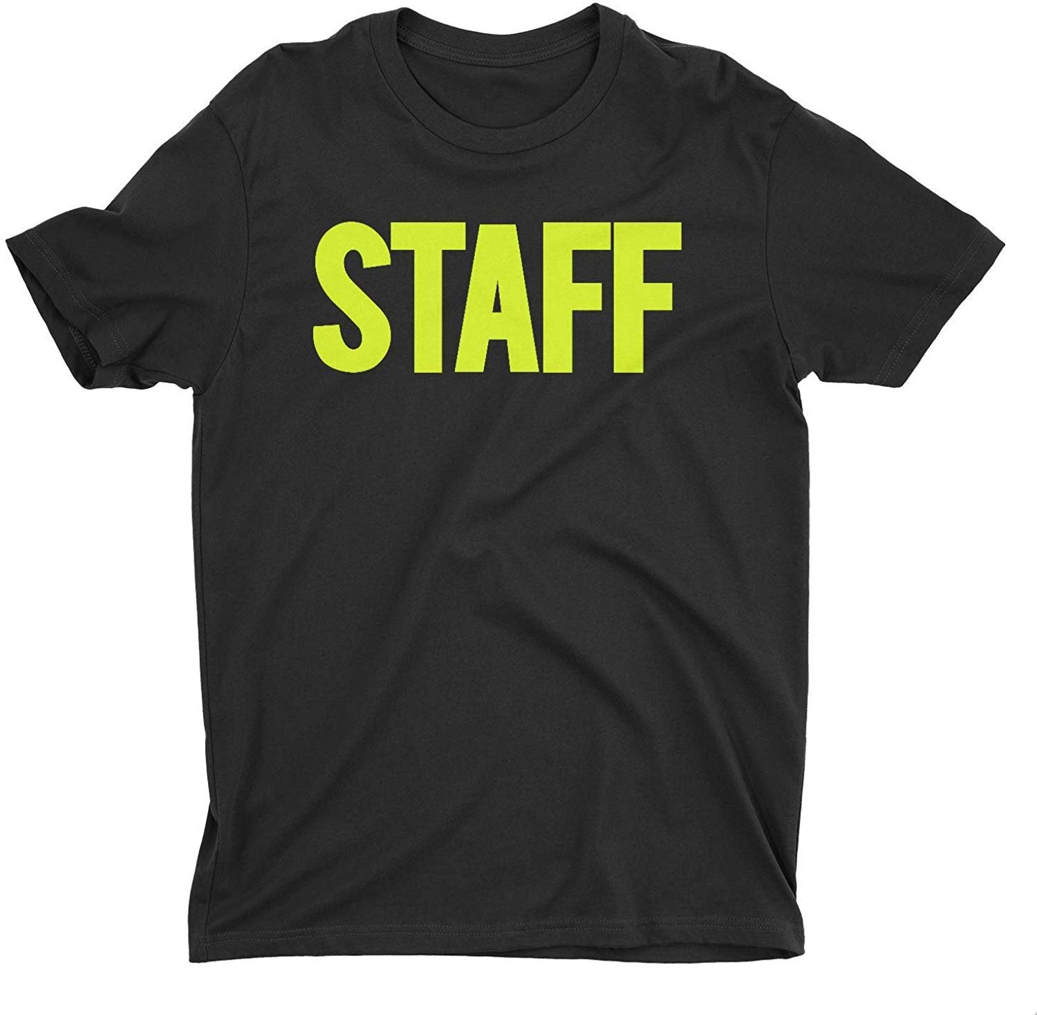 Men's Staff T-Shirt Front Back Print Tee Event Uniform Screen-Printed Shirt