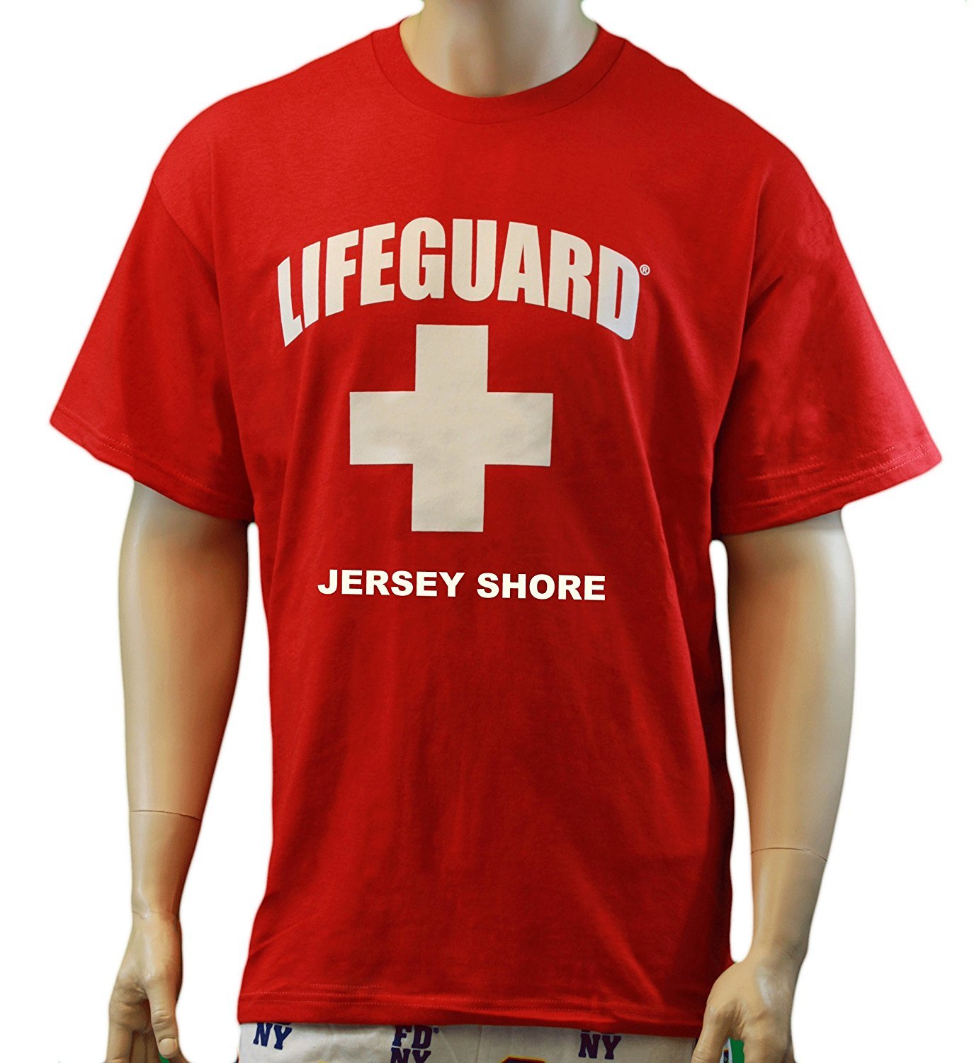 Lifeguard T-Shirt Jersey Shore Official Licensed Life Guard Tee Red (Small)