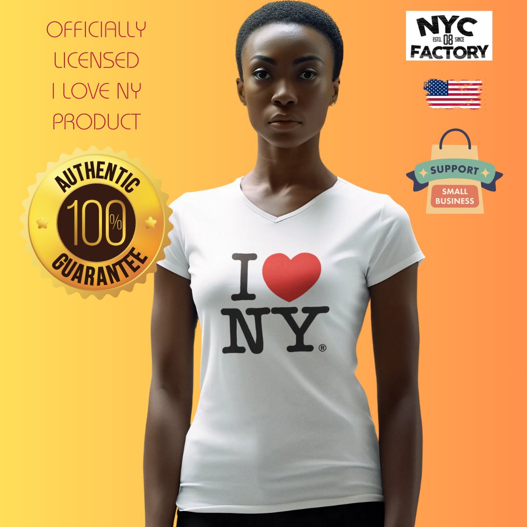 I Love NY Ladies V-Neck T-Shirt Tee Officially Licensed