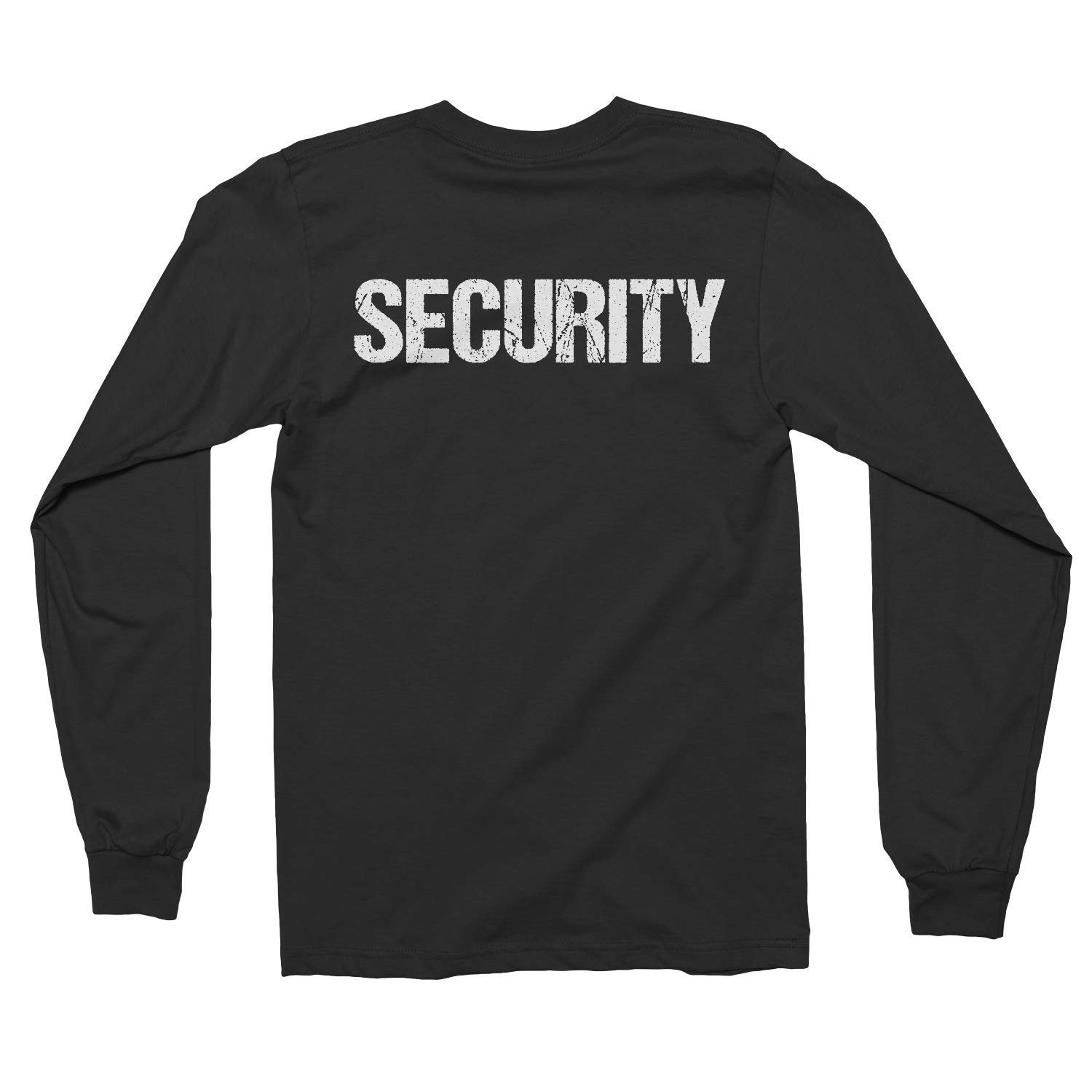 Security Men's Long Sleeve T-Shirt (Distressed Design, Black & White)