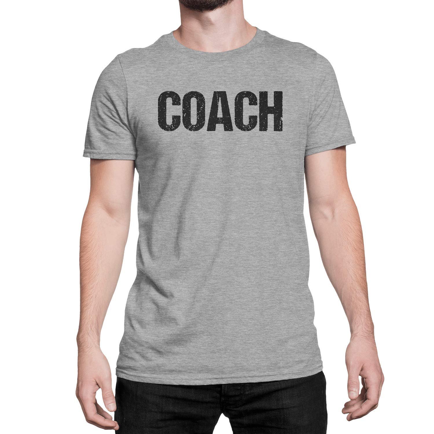 Download Heather Gray & Black Coach T-Shirt Adult Mens Tee Shirt ...