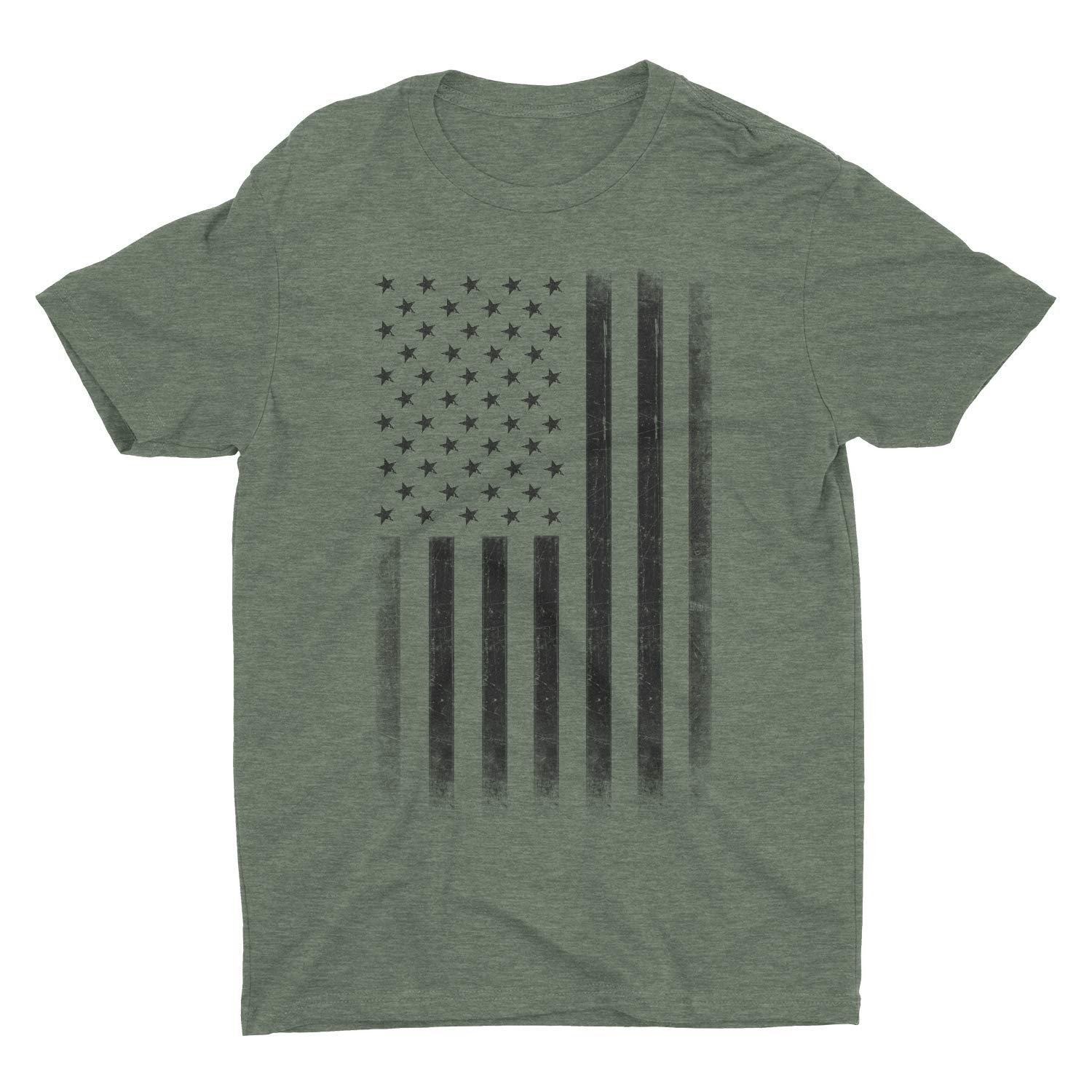 Men's USA Flag Tee Premium Soft Ring-Spun Retro Vintage T-Shirt