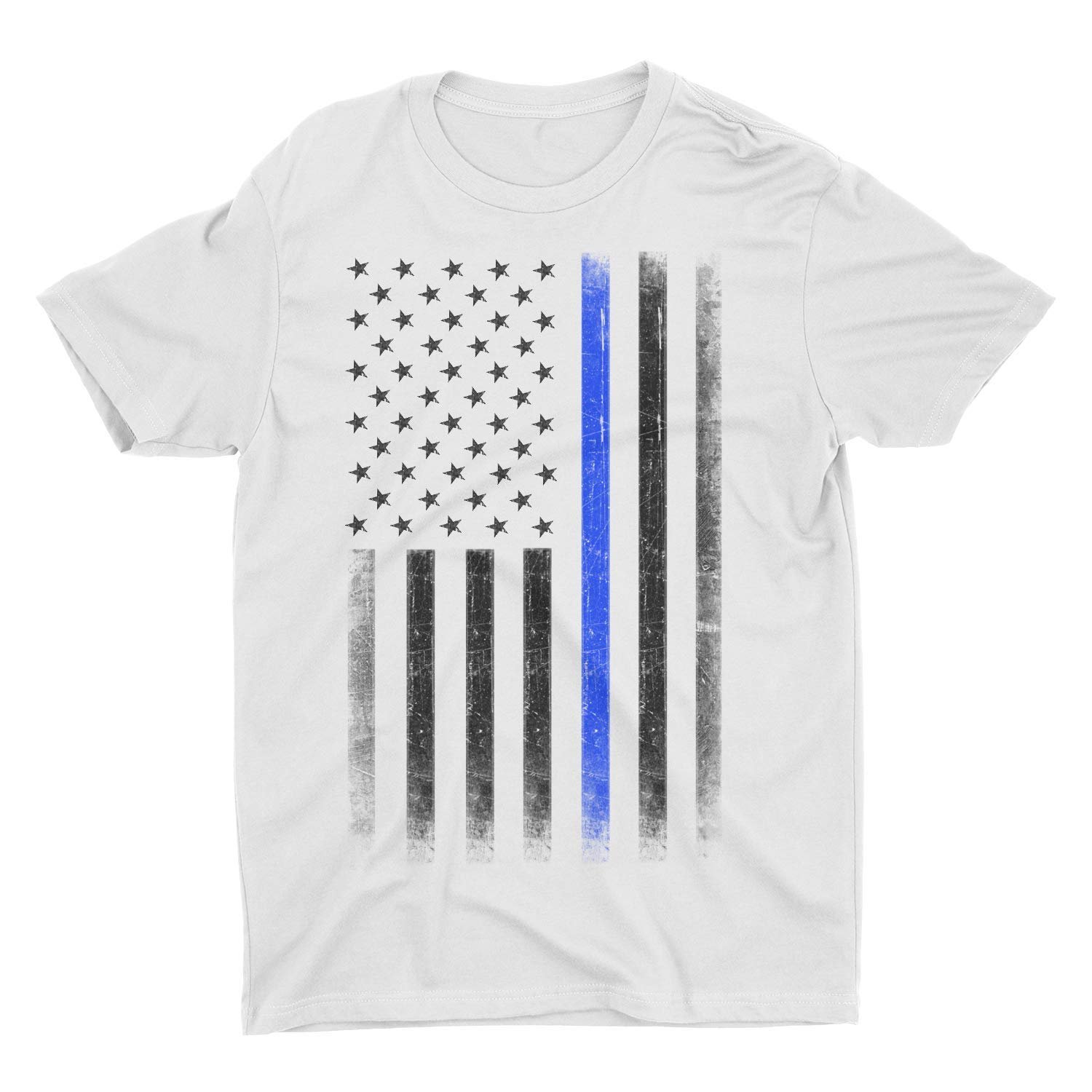 Premium Soft Ringspun USA Flag Blue Lives Matter Lightweight T-Shirt