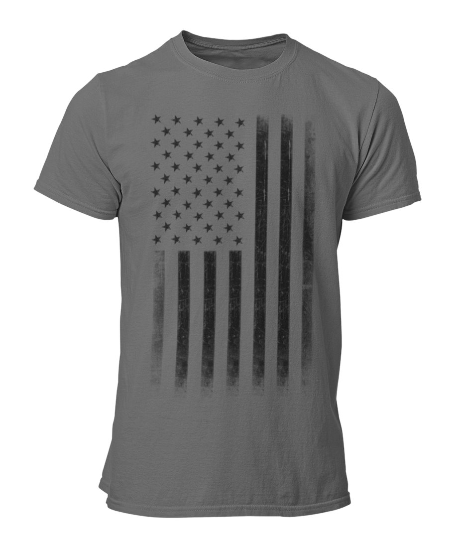 Men's USA Flag Tee Premium Soft Ring-Spun Retro Vintage T-Shirt