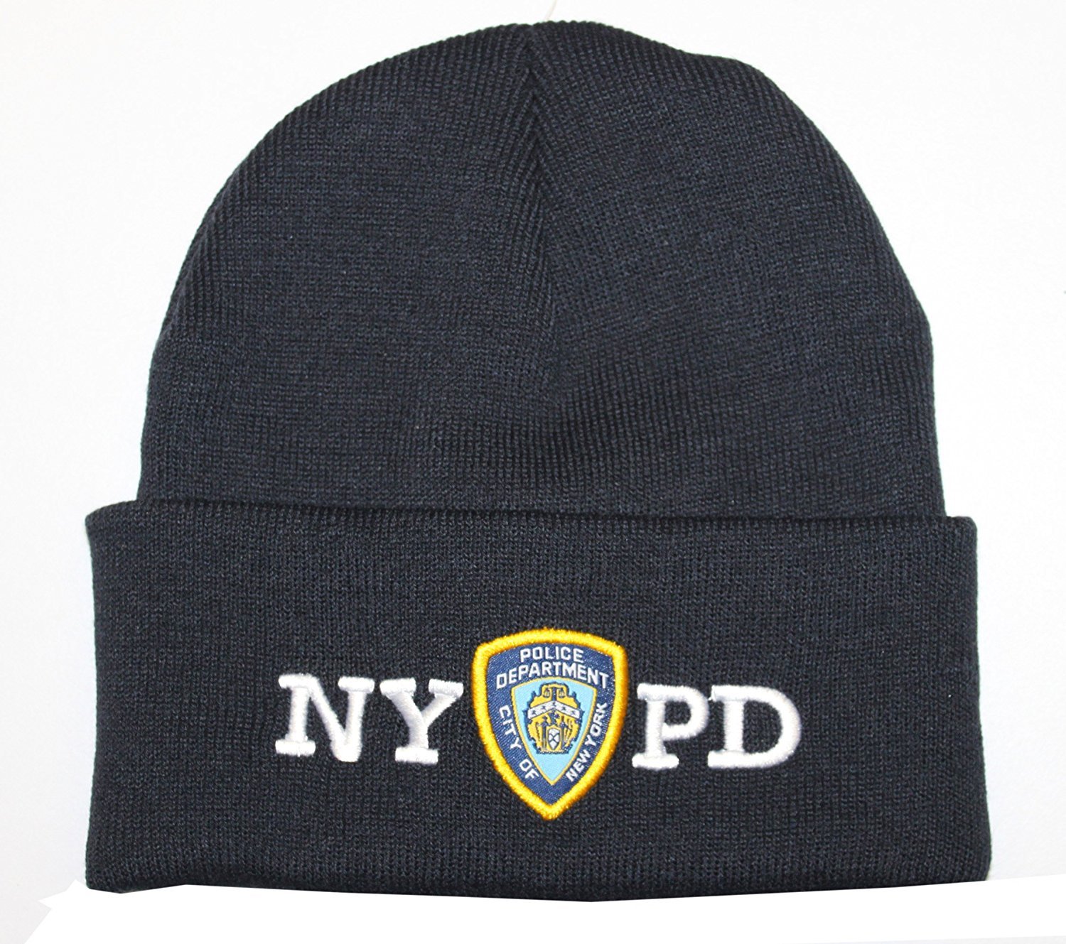 NYPD Winter Hat Police Badge New York Police Department Navy & White One Size