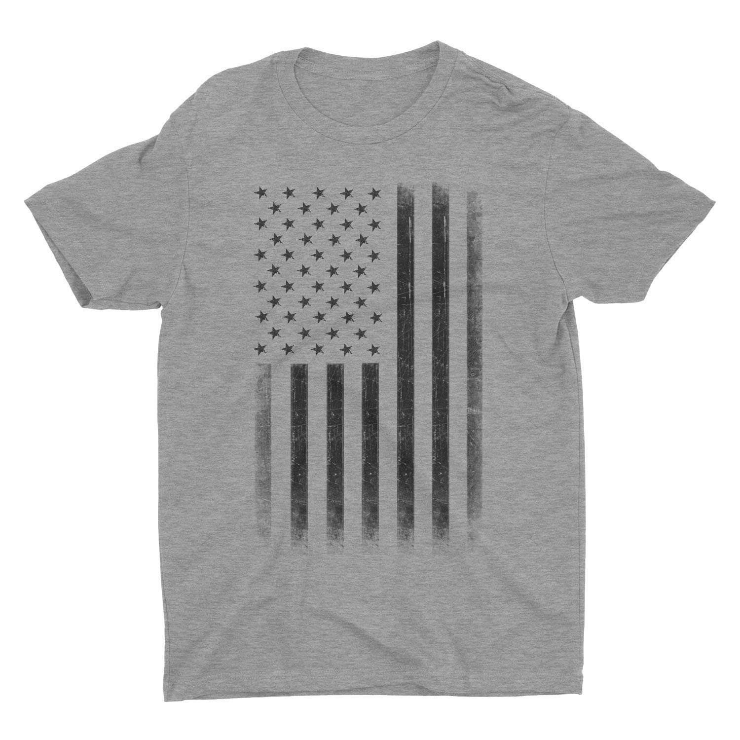 Men's USA Flag Tee Premium Soft Ring-Spun Retro Vintage T-Shirt