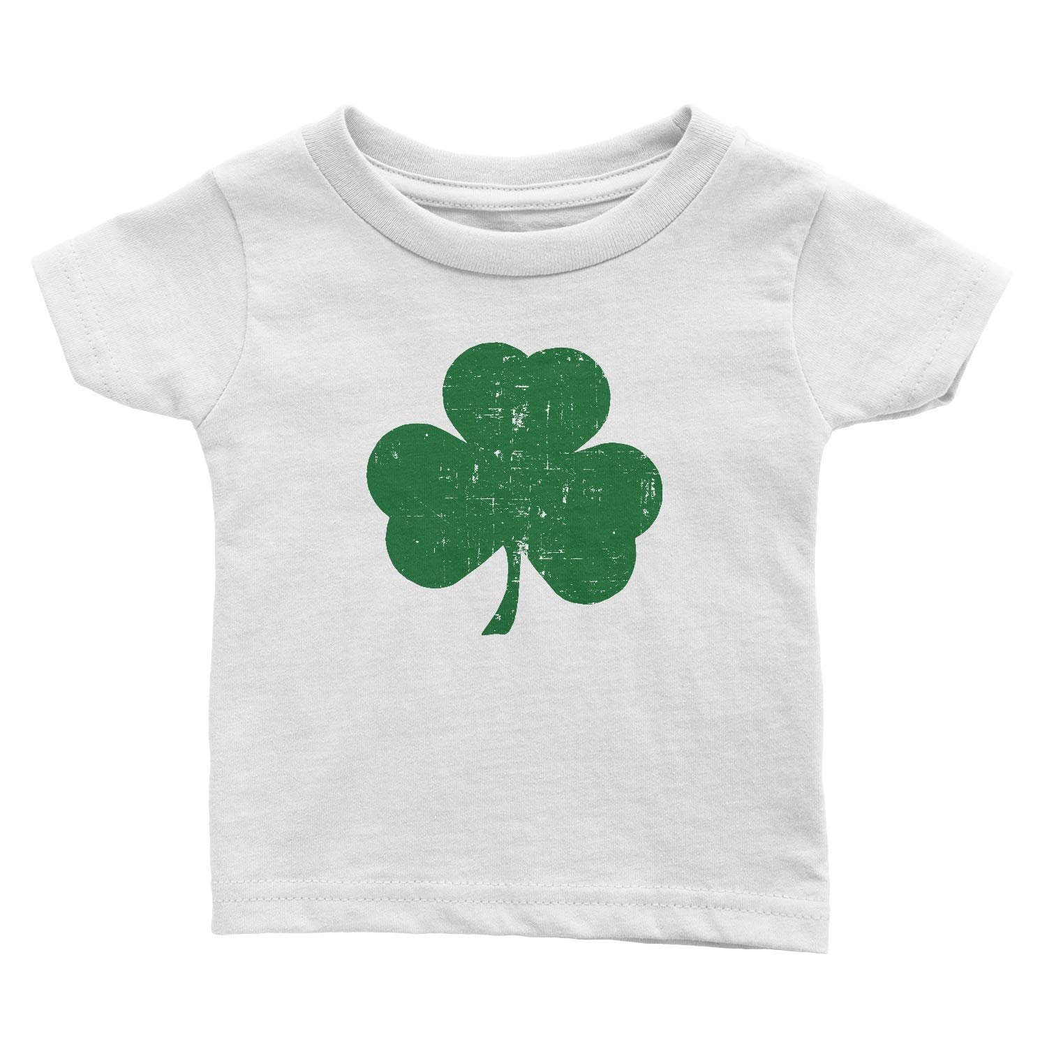 NYC Factory USA Screen Printed Distressed Shamrock Baby T-Shirt St Patricks Day Irish Infant Tee