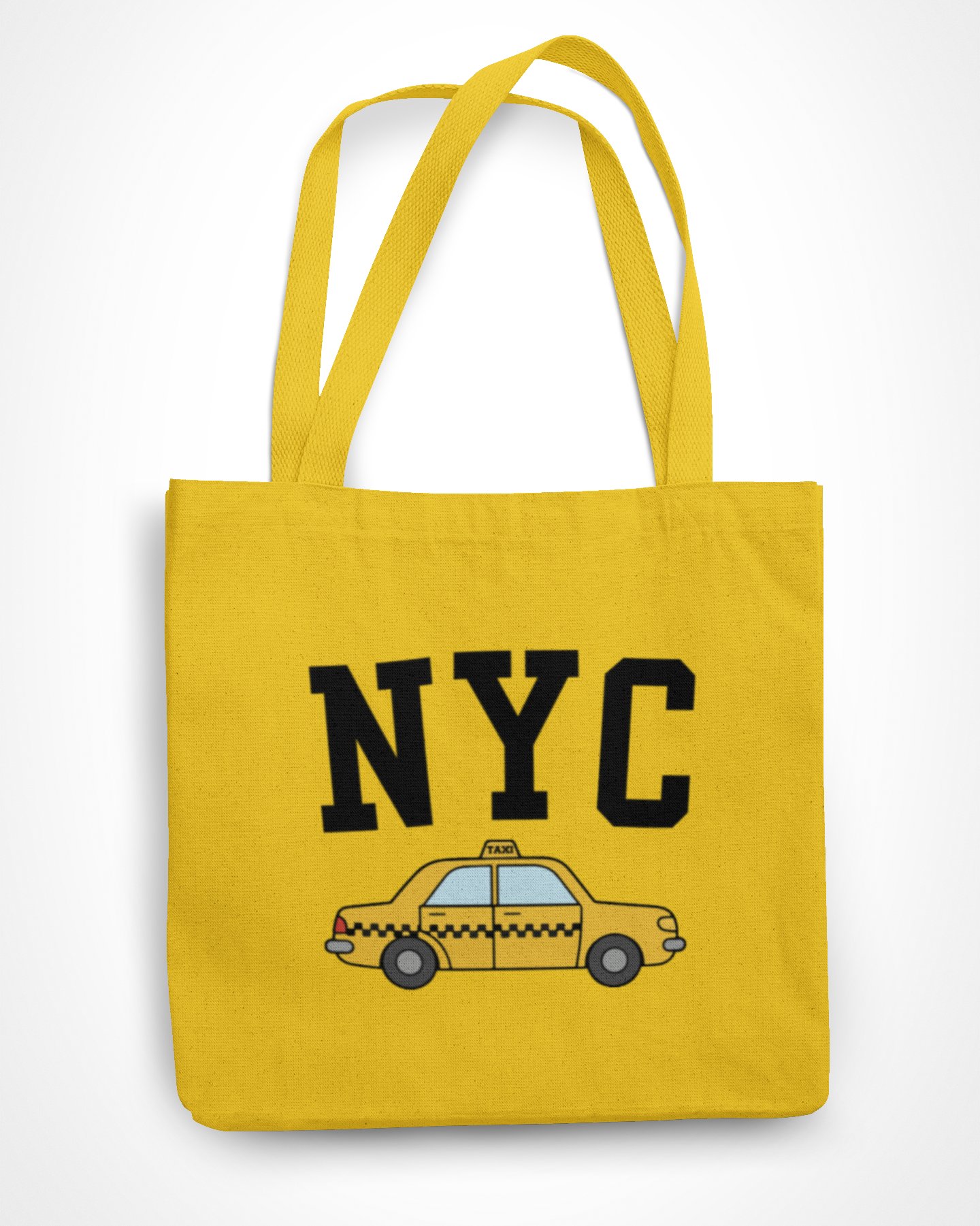 Bolso de Mano Amarillo Cabina NY Diseño Taxi Algodón Lona Correa para el Hombro Gimnasio Compras - Imagen 3 de 4