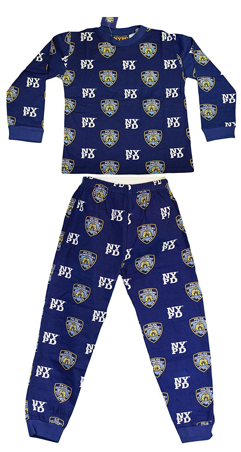 NYPD Kids Pajama Set Boys 2 Piece Sleepwear Blue
