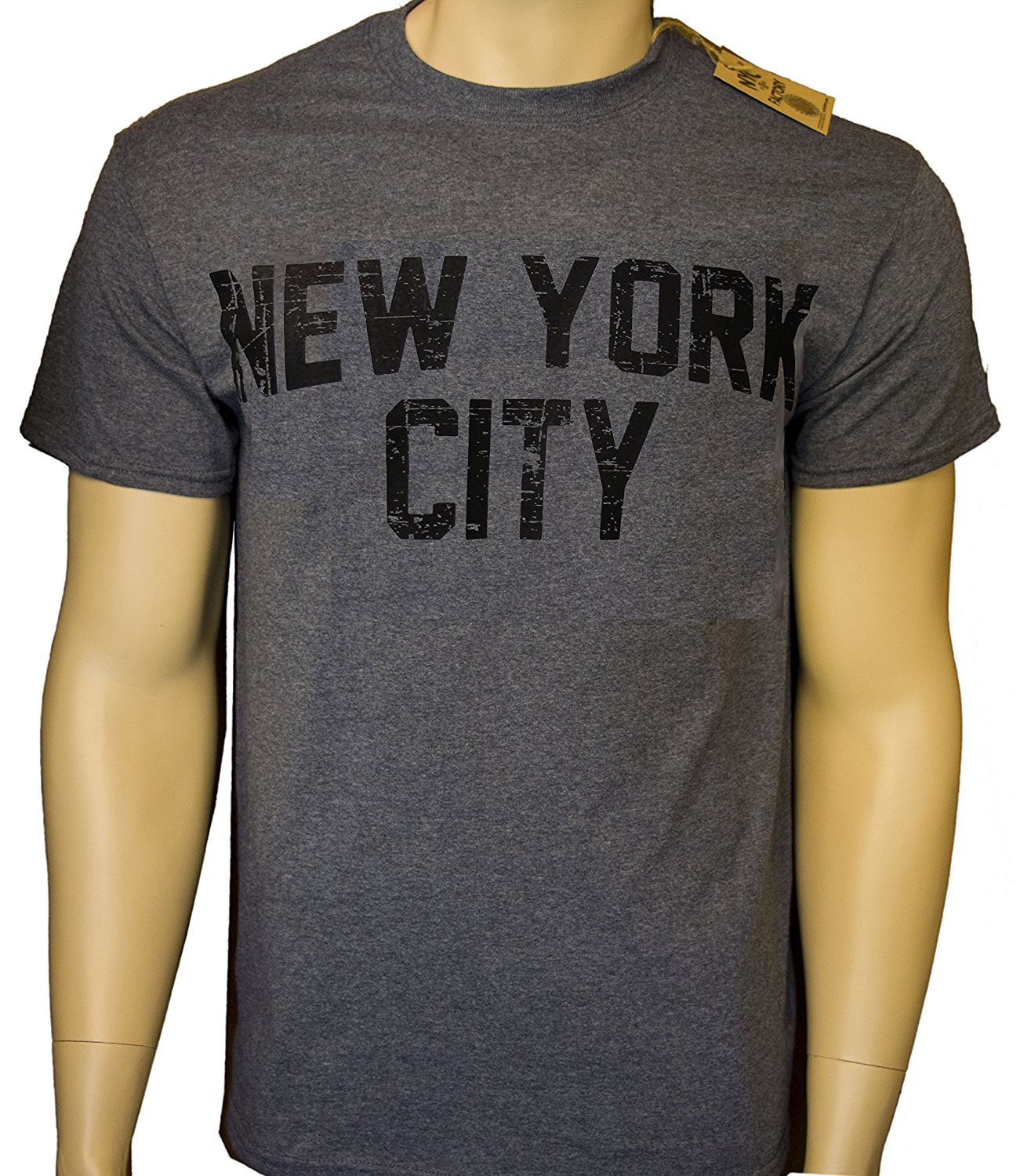 New York City Unisex T-Shirt Distressed Screenprinted Charocal Lennon Tee