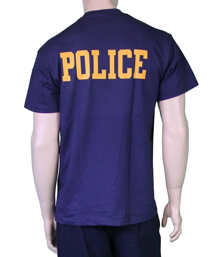 NYPD Men's Official Tee Short Sleeve Police Back Print T-Shirt Navy Blue