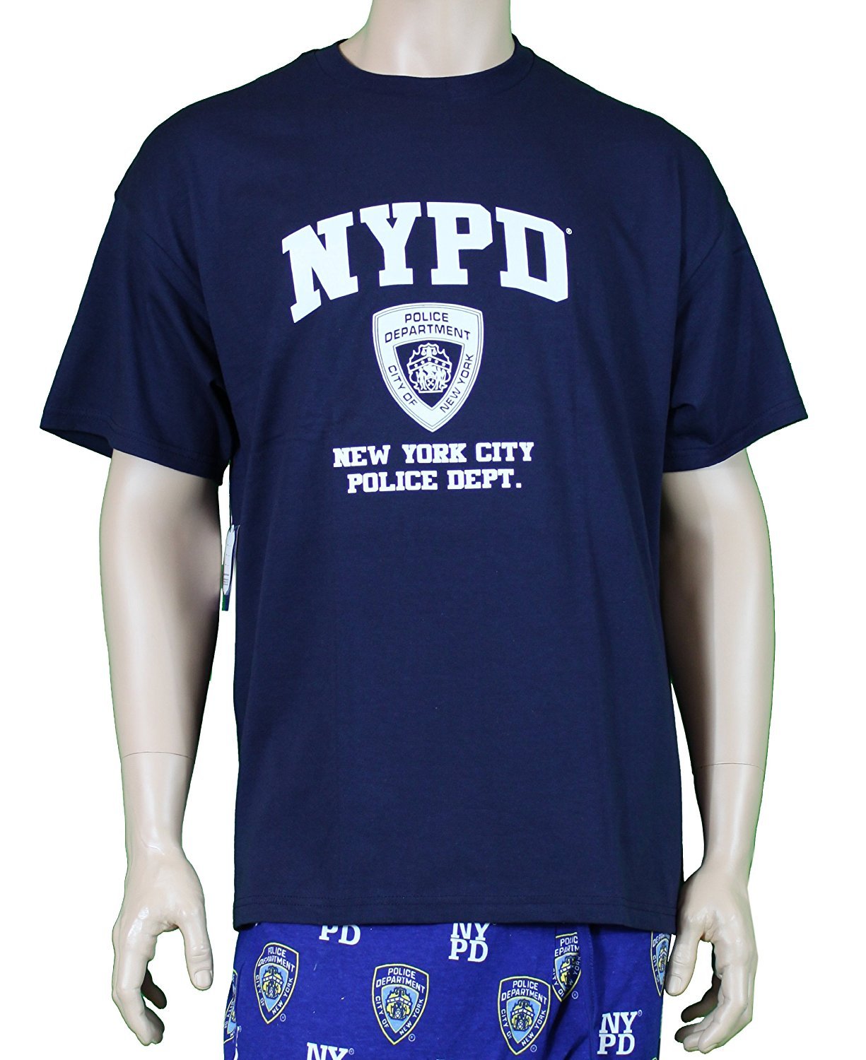 NYPD Short Sleeve White Print T-Shirt Navy New York City Gift Souvenir Police