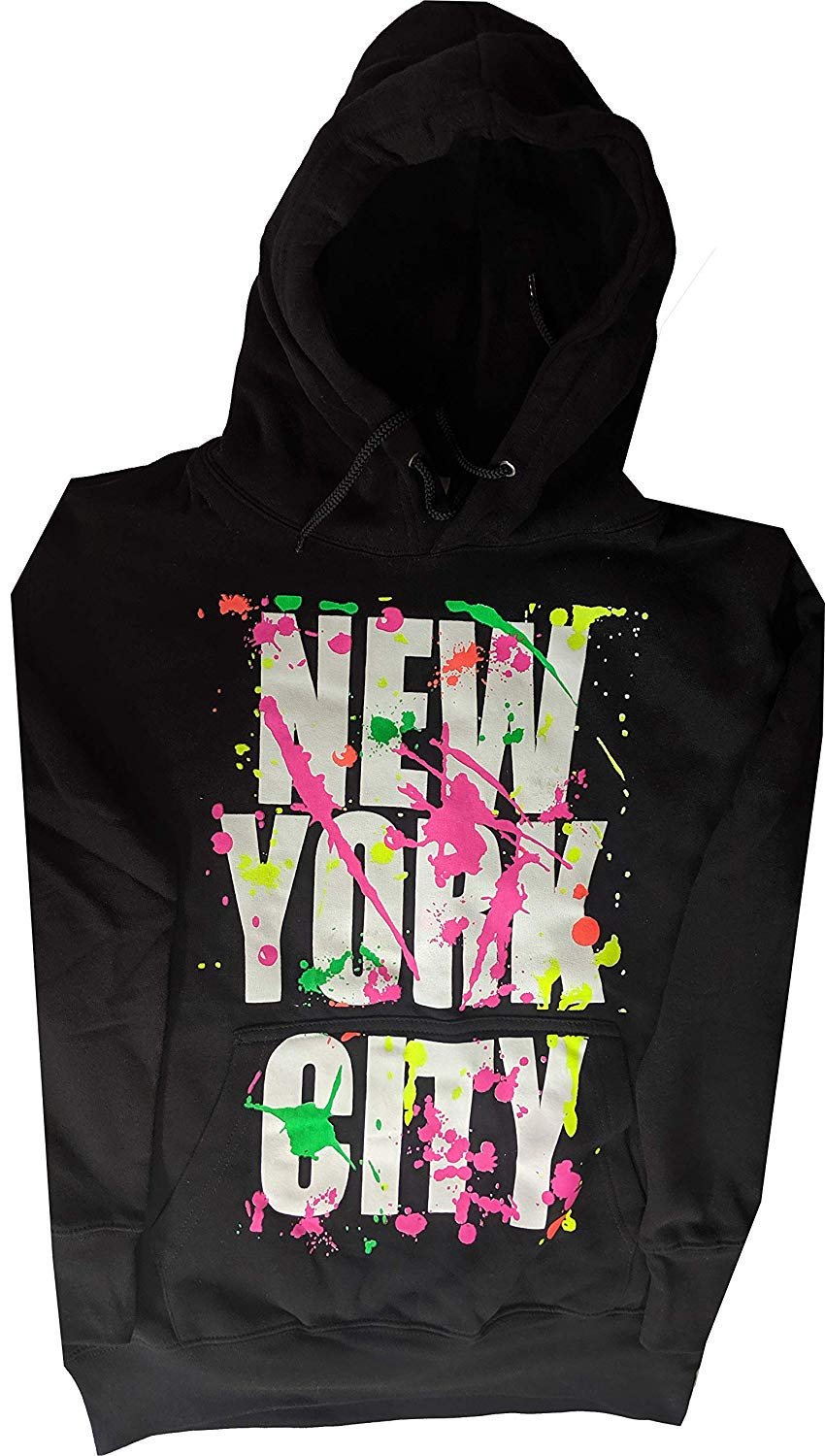 New York Paint Splash Hoodie Sweatshirt NY Splatter Black NYC Souvenir