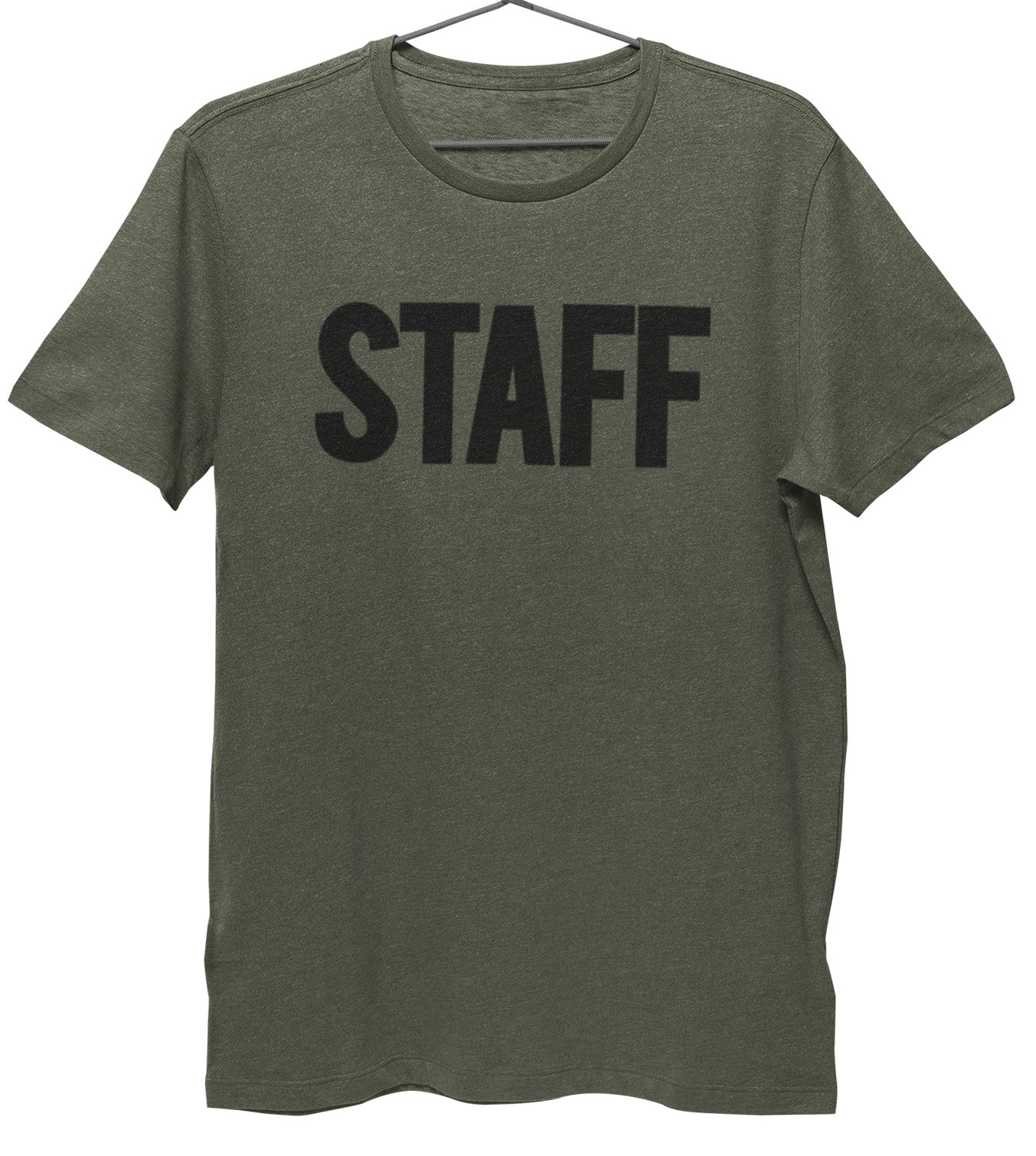 Men's Staff T-Shirt Front Back Print Tee Event Uniform Screen-Printed Shirt - Picture 24 of 25
