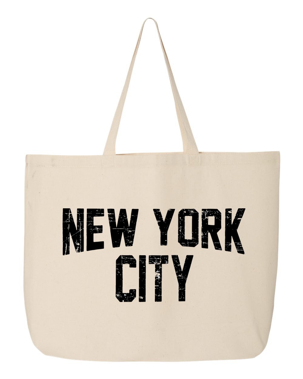 NYC Tote Jumbo Shoulder Bag Distressed Design (Distressed)