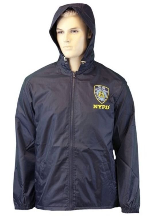 NYPD Rain Coat Adult Mens Outerwear NY Police Novelty Jacket Navy Blue | eBay