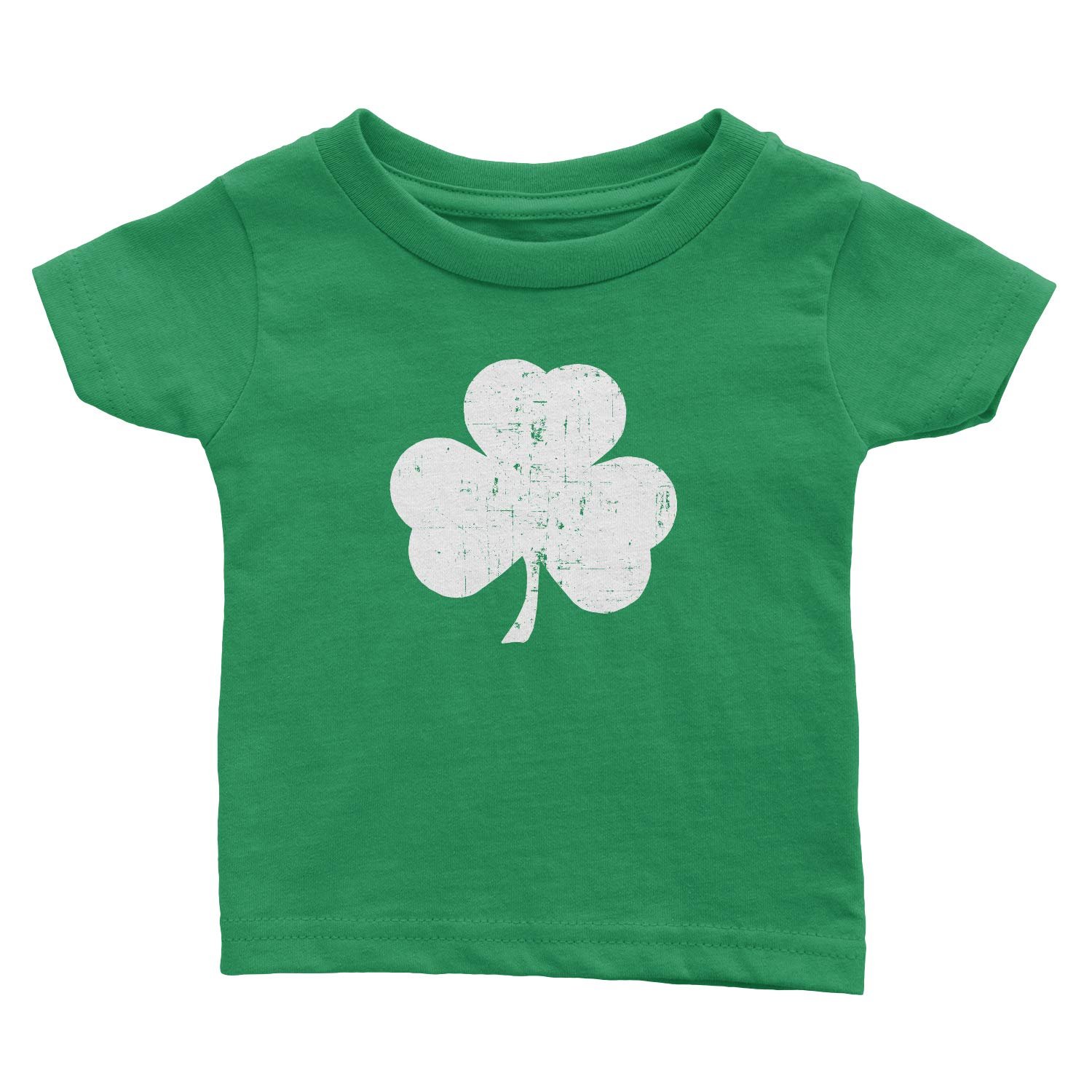 NYC Factory USA Screen Printed Distressed Shamrock Baby T-Shirt St Patricks Day Irish Infant Tee