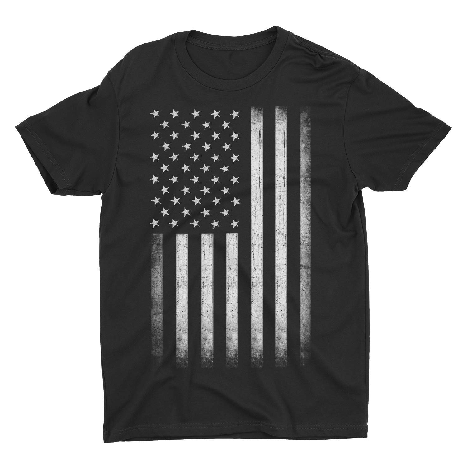 Men's USA Flag Tee Premium Soft Ring-Spun Retro Vintage T-Shirt