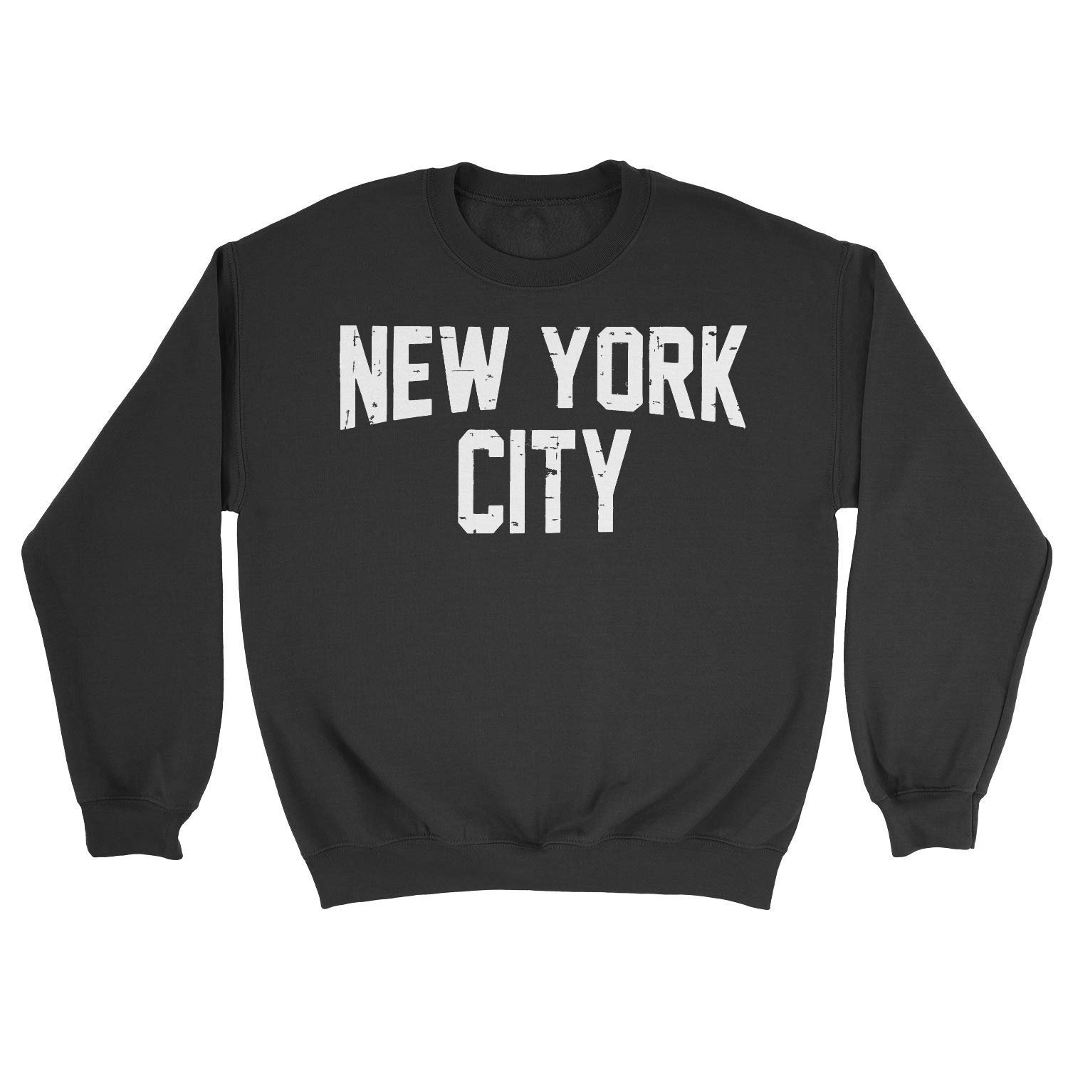 New York City Distressed Sweatshirt Black Adult NYC Lennon Fleece Shirt