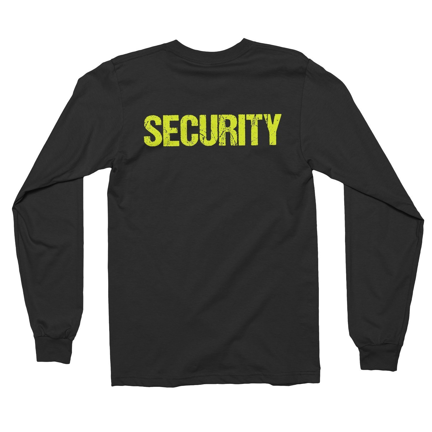 Long Sleeve Security T-Shirt Black Mens Neon Tee Staff Event