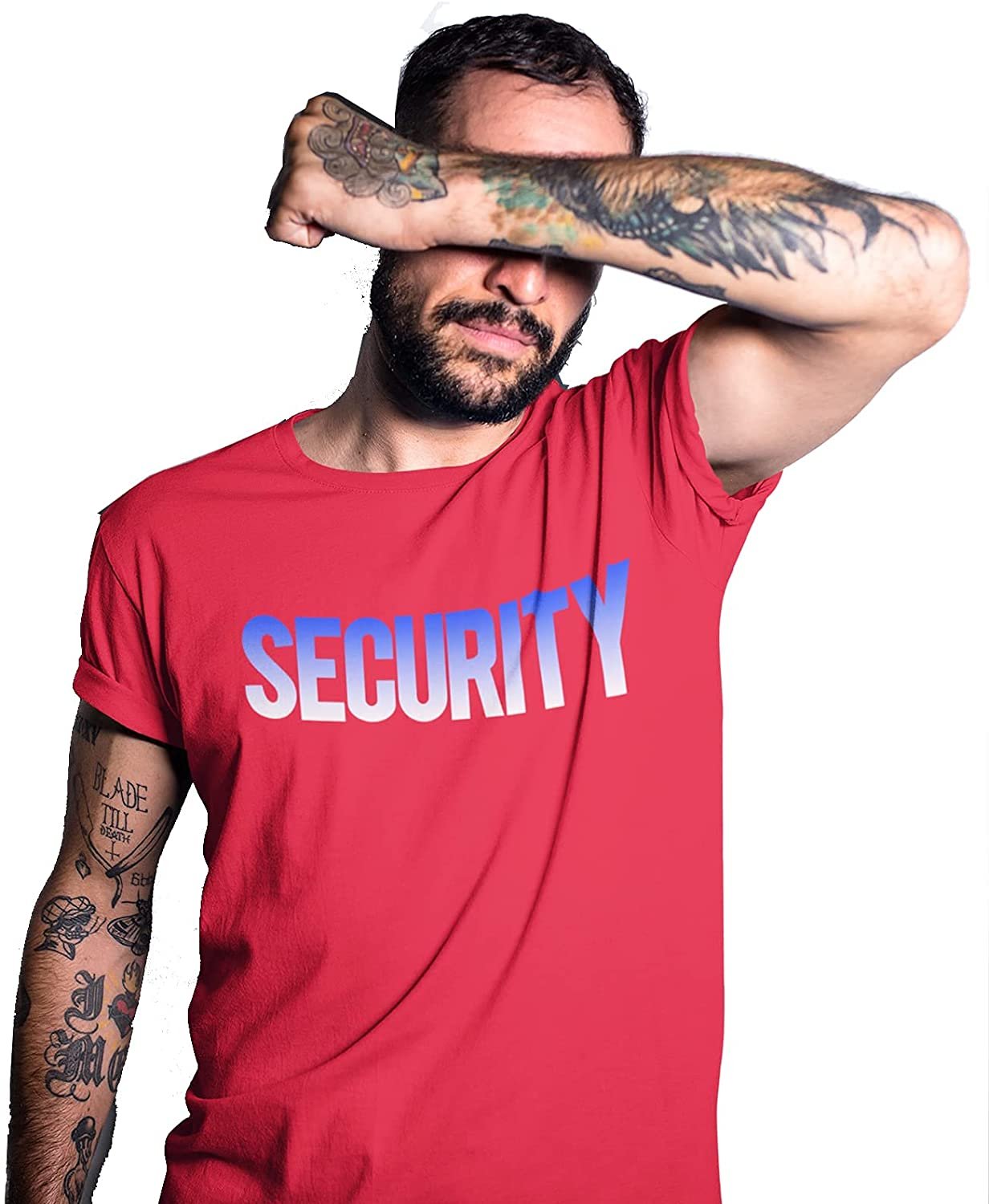 Security T-Shirt Front Back Print Men's Tee Staff Event Uniform Bouncer Screen Printed