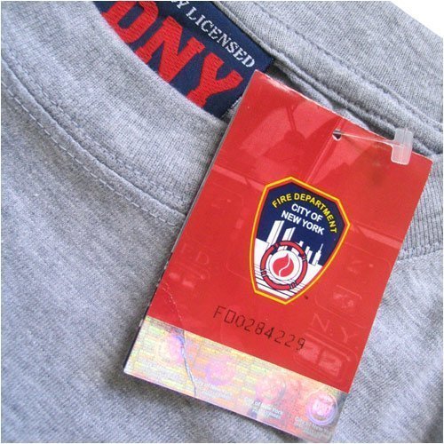 FDNY T-Shirt, Officially Licensed Crewneck New York Fire Department Athletic Tee, Gray