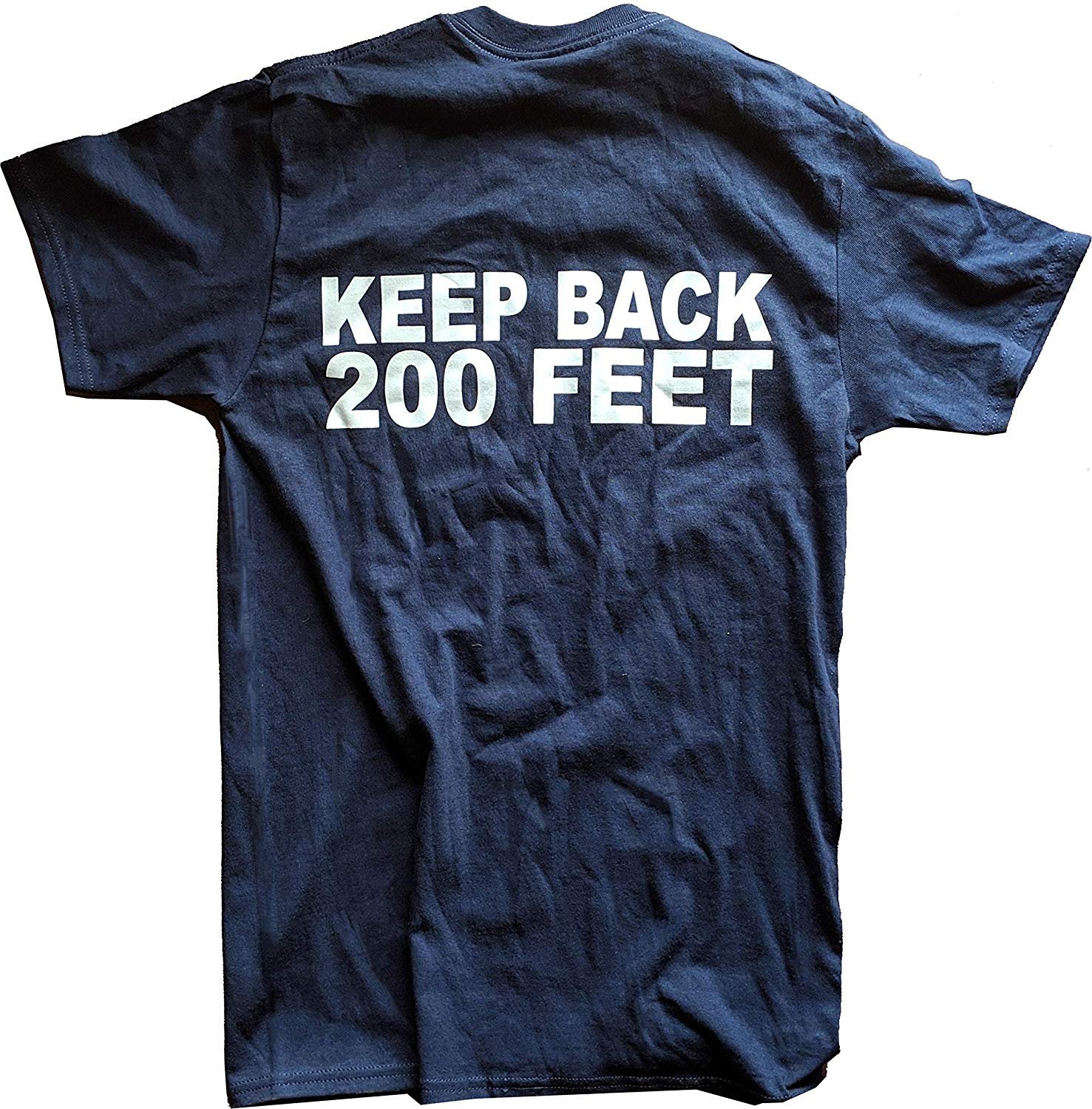 FDNY Men's Keep Back 200 Feet T-Shirt Navy Blue Tee | eBay