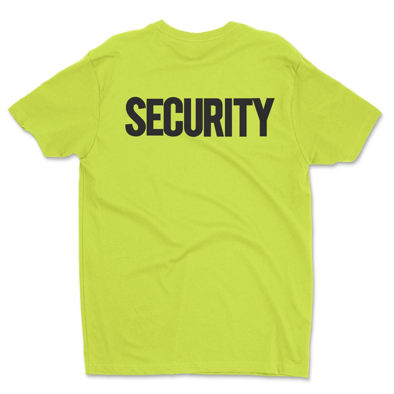 NYC Factory Men's Neon Security T-Shirt Chest Back Print Tee