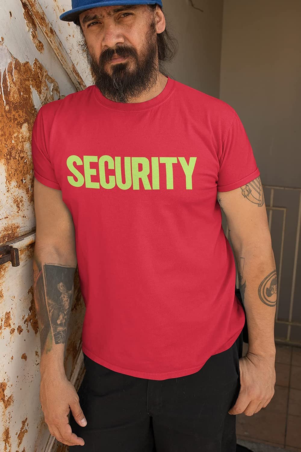 Security T-Shirt Front Back Print Men's Tee Staff Event Uniform Bouncer Screen Printed