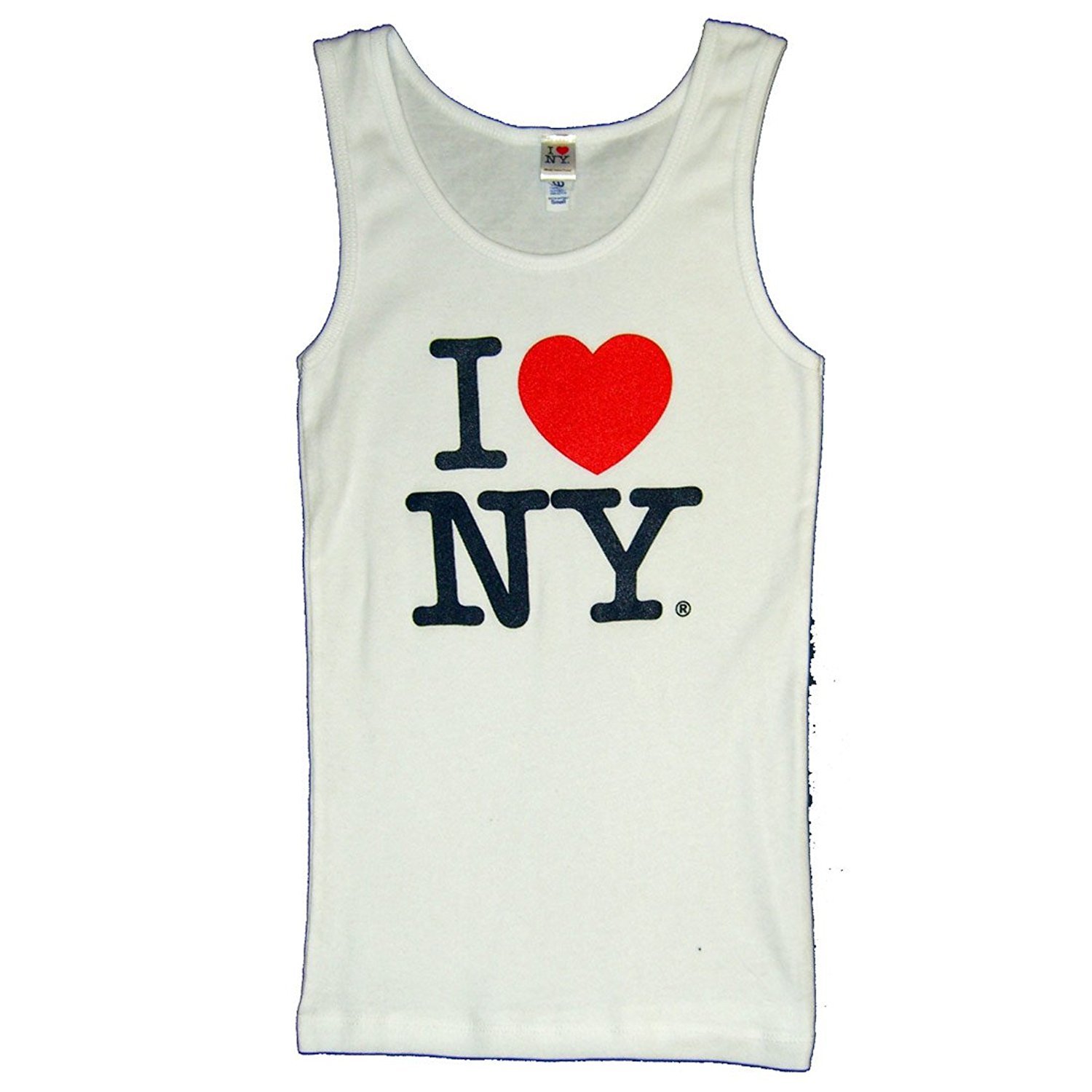 I Love NY Ladies Tank Top-Ladies (Fitted) Color: White