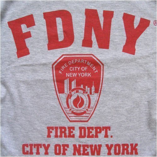 FDNY T-Shirt, Officially Licensed Crewneck New York Fire Department Athletic Tee, Gray