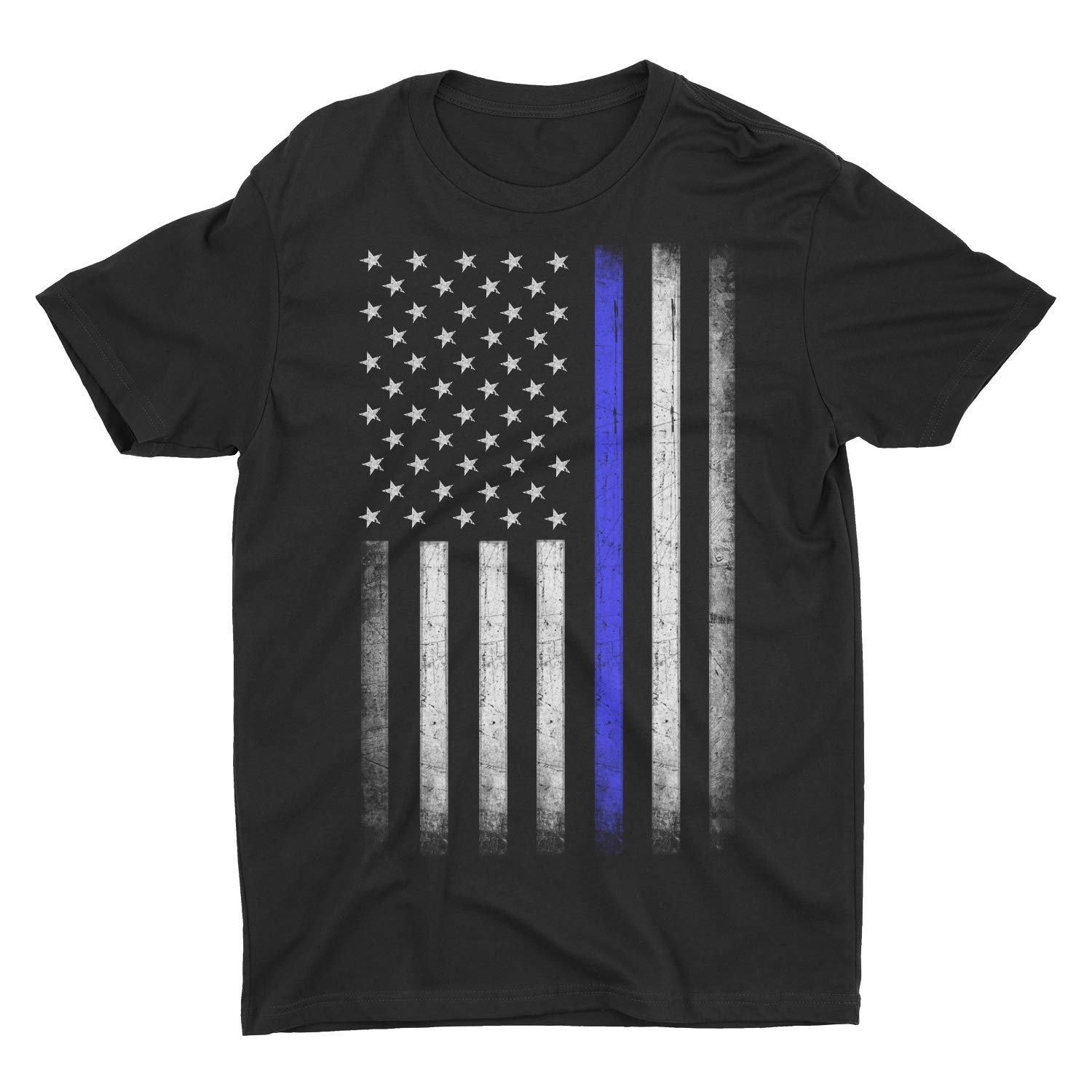 Premium Soft Ringspun USA Flag Blue Lives Matter Lightweight T-Shirt