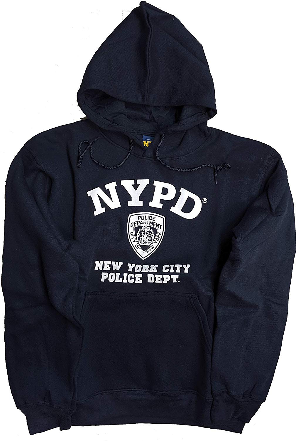 NYPD Men's Hoodie White Print Officially Licensed Sweatshirt