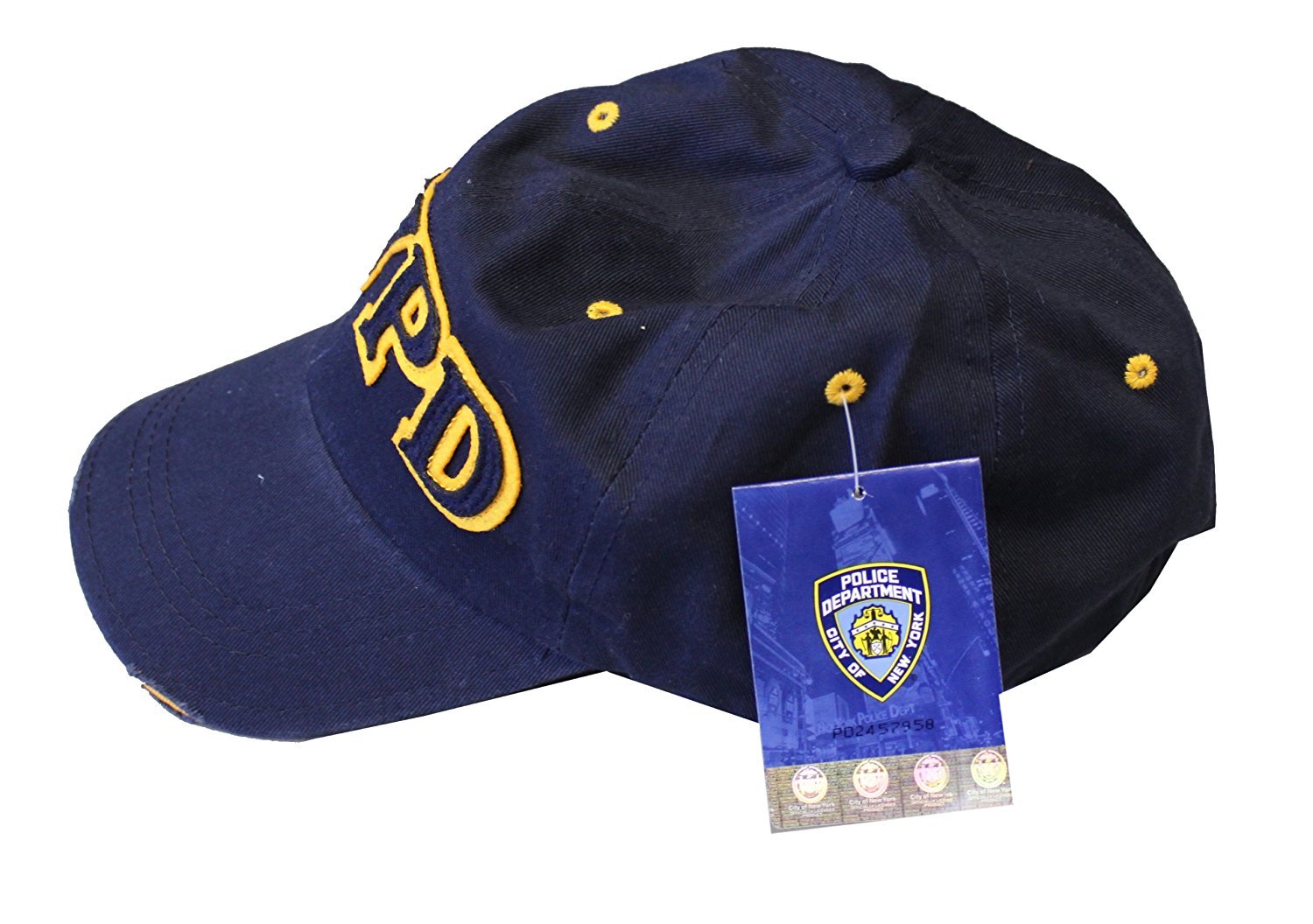 NYPD Baseball Hat New York Police Department Navy & Yellow One Size