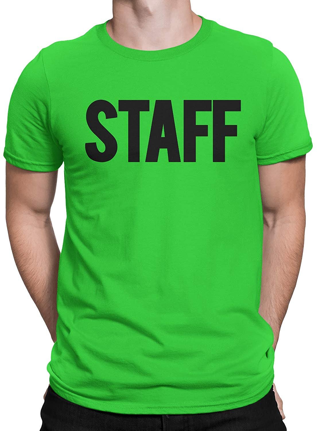 Men's Staff T-Shirt Front Back Print Tee Event Uniform Screen-Printed Shirt