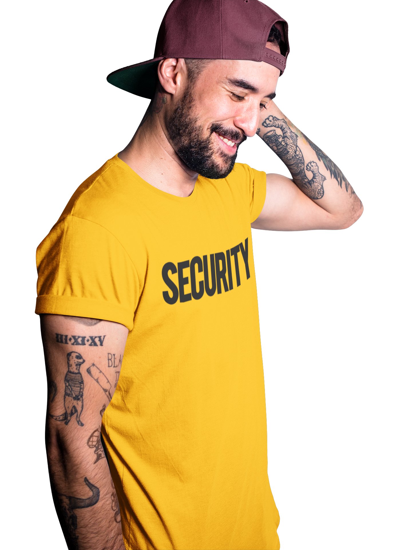 Security T-Shirt Front Back Print Men's Tee Staff Event Uniform Bouncer Screen Printed