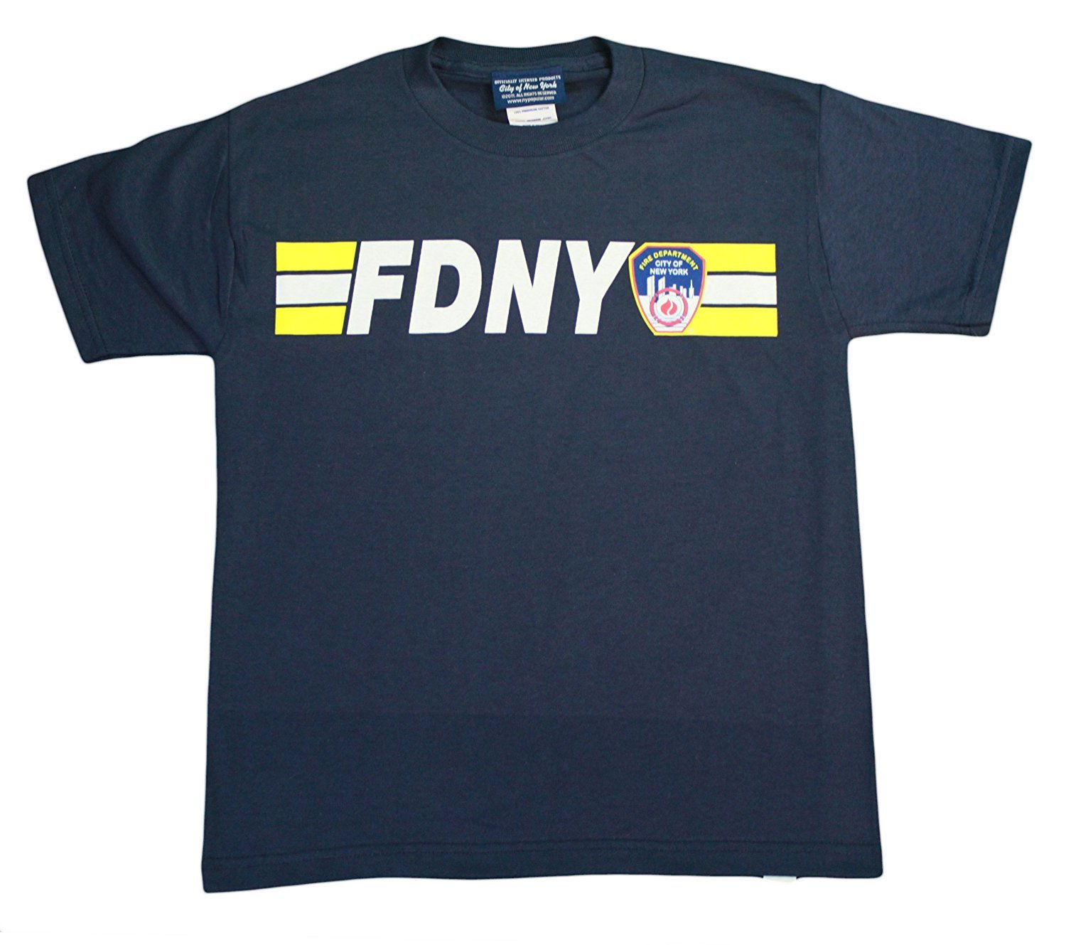 FDNY Kids Short Sleeve Screen Print 200 feet Back T-Shirt Navy