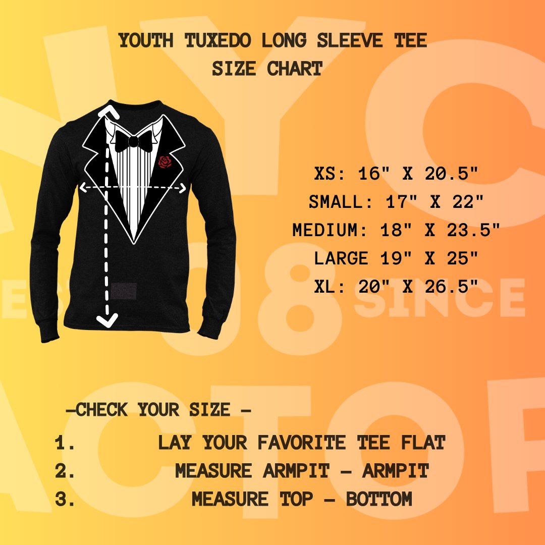 Kids Funny Tuxedo Long Sleeve T-Shirt Youth Black Bowtie & Rose