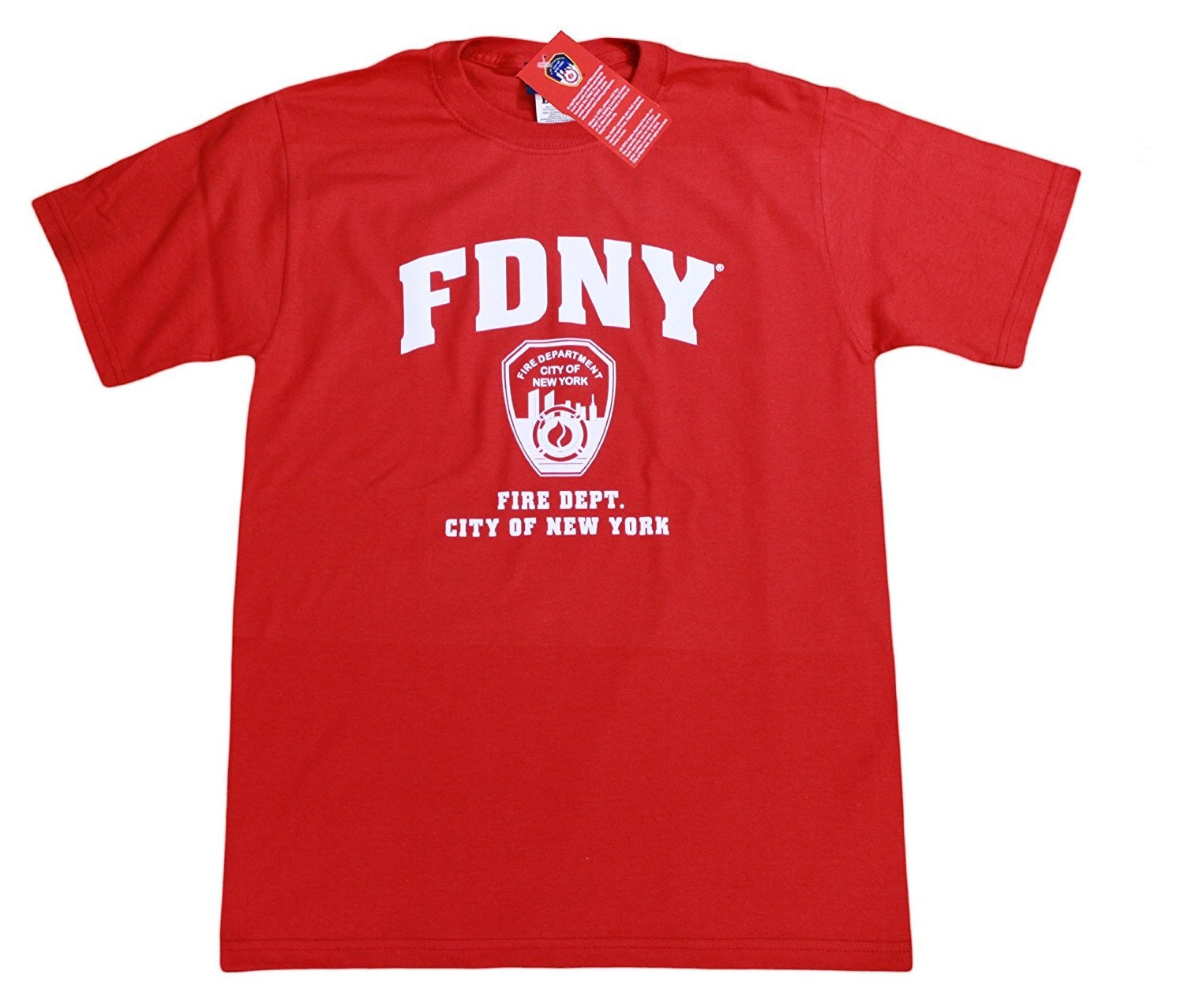 Men's FDNY T-Shirt Officially Licensed (Red & White)