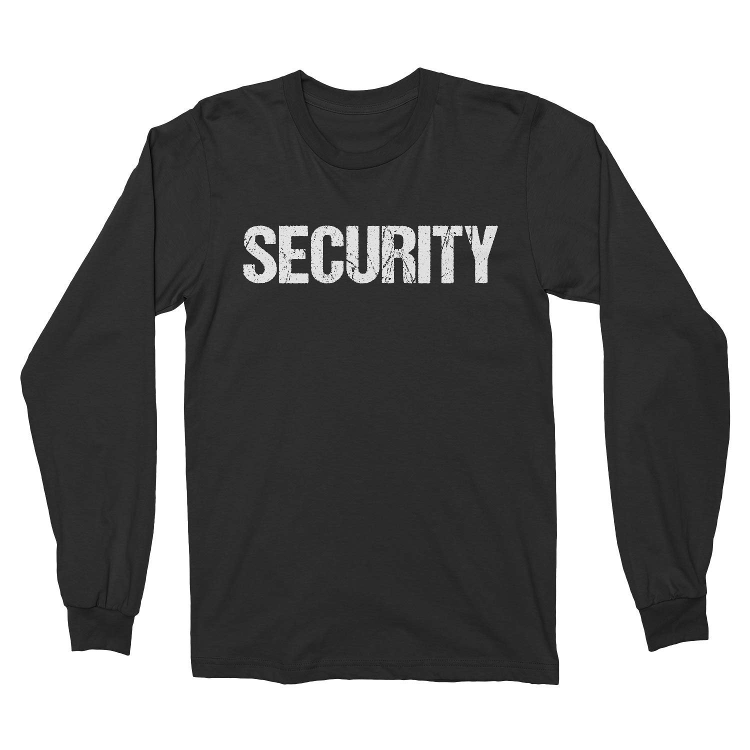 Security Men's Long Sleeve T-Shirt (Distressed Design, Black & White)