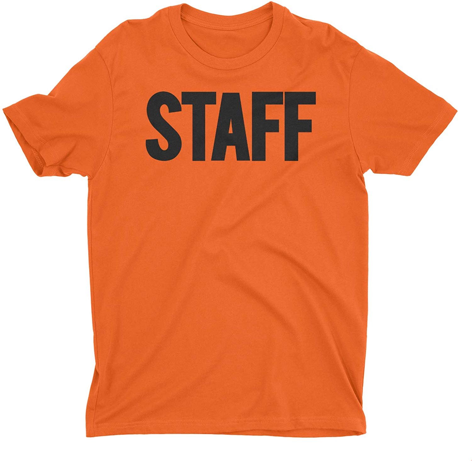 Men's Staff T-Shirt Front Back Print Tee Event Uniform Screen-Printed Shirt