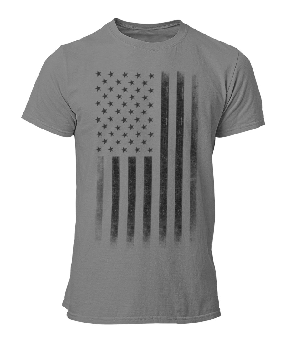 Men's USA Flag Tee Premium Soft Ring-Spun Retro Vintage T-Shirt
