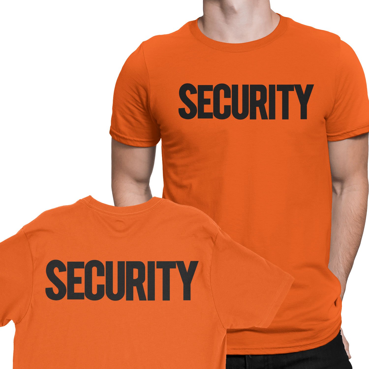 Security T-Shirt Front Back Print Men's Tee Staff Event Uniform Bouncer Screen Printed