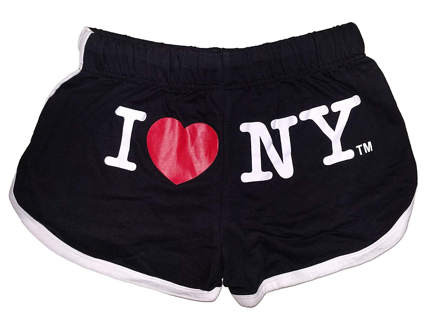 I Love NY Summer Shorts Ladies Black Womens Girls Short Black