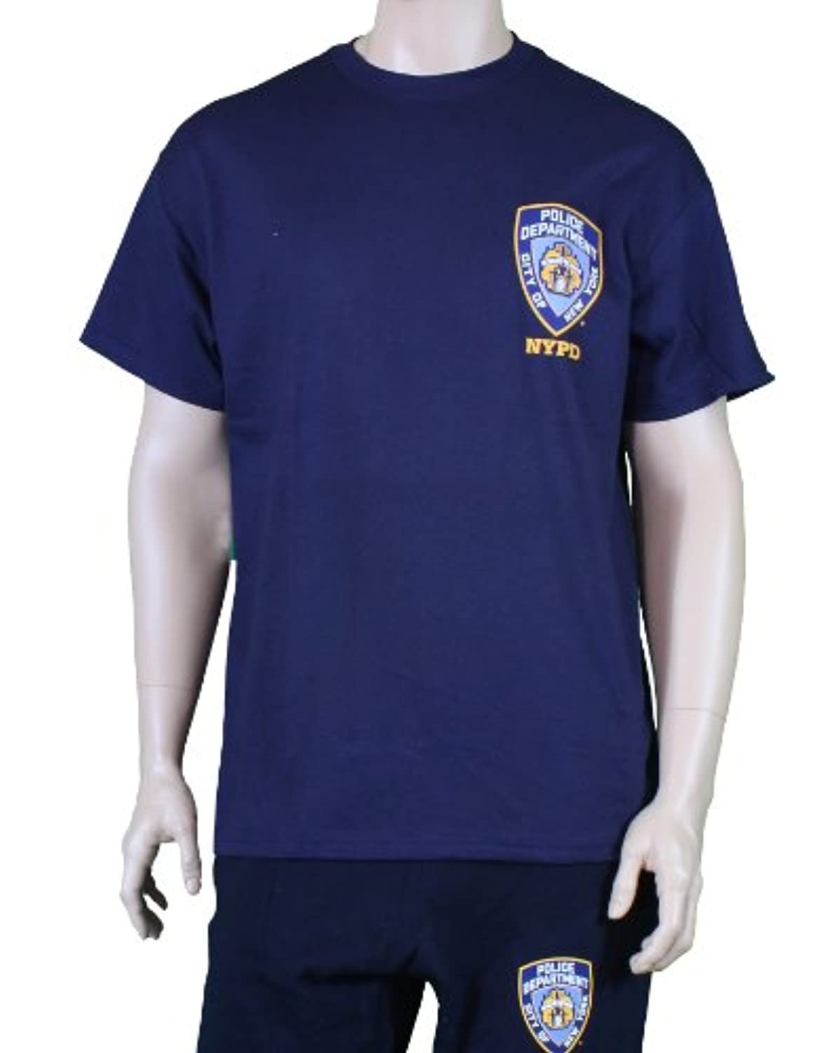 NYPD Men's Official Tee Short Sleeve Police Back Print T-Shirt Navy Blue