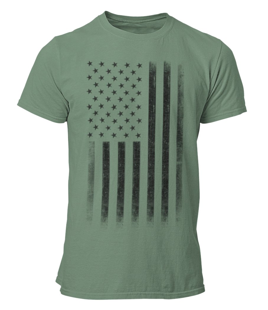 Men's USA Flag Tee Premium Soft Ring-Spun Retro Vintage T-Shirt