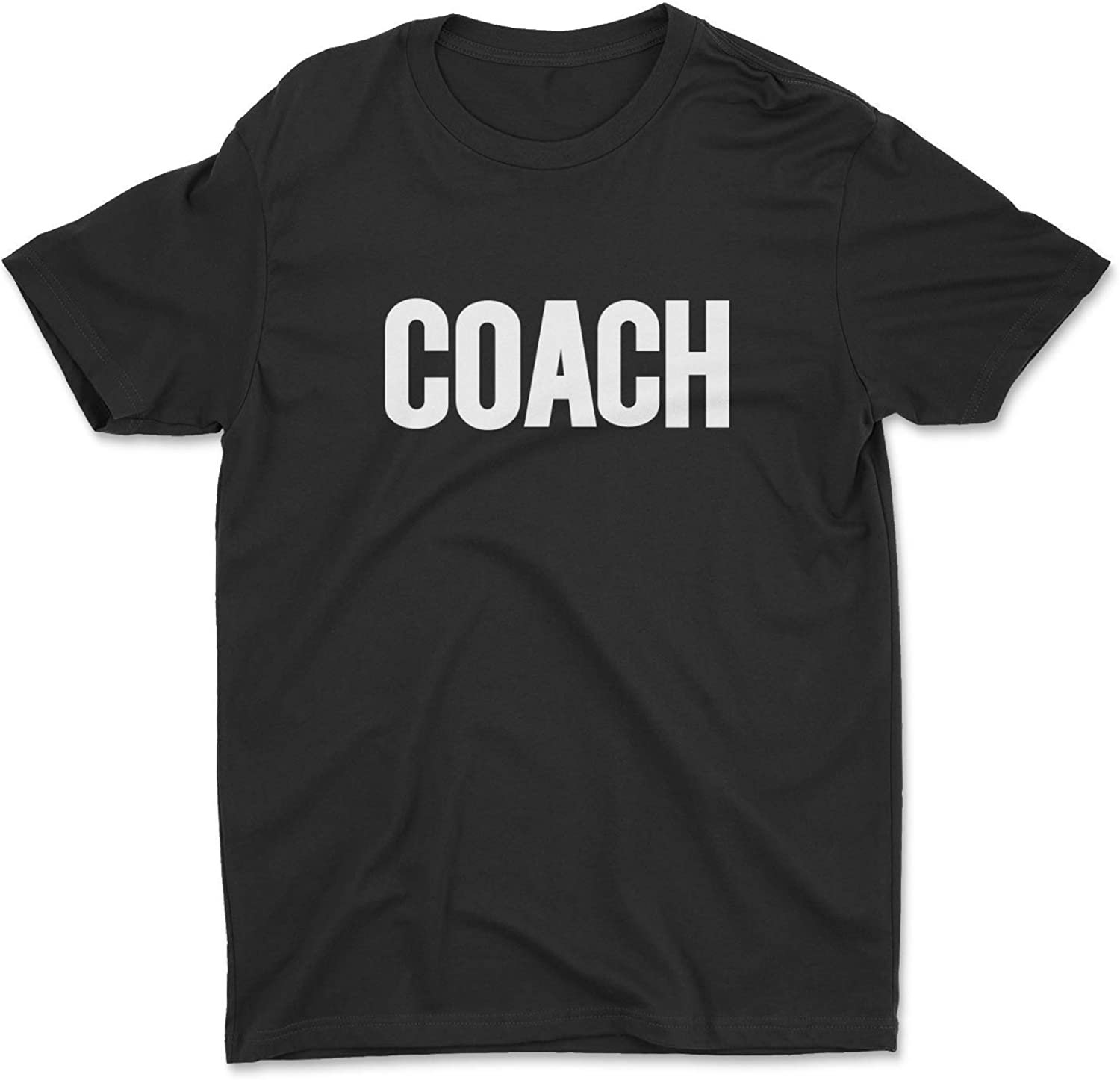 Coach Men's T-Shirt Sports Team Ringspun Cotton Tee Screen Printed Solid  Design