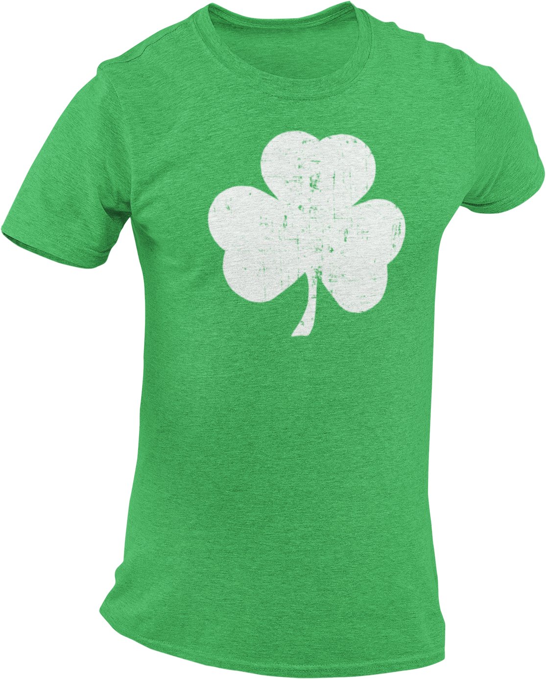 USA Screen Printed Charcoal Irish Distressed Shamrock T-Shirt St Patricks Day Mens Ireland
